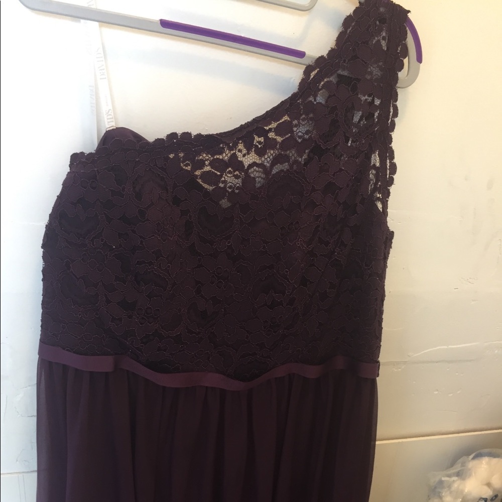 David’s Bridal bridesmaid dress Plum color